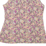 Womens Printed Top Purple Sleeveless Floral L