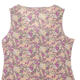 Womens Printed Top Purple Sleeveless Floral L