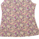 Womens Printed Top Purple Sleeveless Floral L