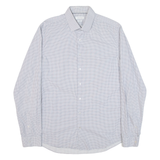 CALVIN KLEIN Slim Fit Mens Shirt White Geometric Long Sleeve L