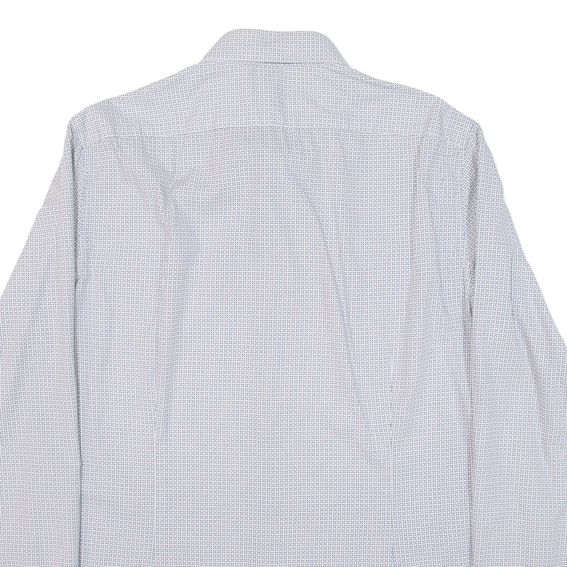 CALVIN KLEIN Slim Fit Mens Shirt White Geometric Long Sleeve L