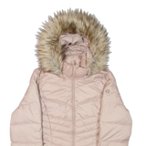 CALVIN KLEIN Womens Puffer Jacket Pink Hooded L