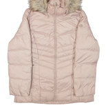 CALVIN KLEIN Womens Puffer Jacket Pink Hooded L