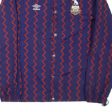 UMBRO Mens Track Jacket Blue Nylon Striped L
