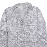 Womens Blazer Jacket Silver 90s Crazy Pattern M