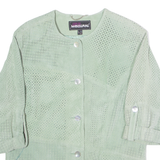GIORGIO MOBIANI Womens Blazer Jacket Green Leather Suede 90s UK 14