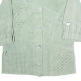 GIORGIO MOBIANI Womens Blazer Jacket Green Leather Suede 90s UK 14