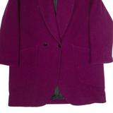 CABALE Womens Overcoat Coat Purple Flannel Striped XL