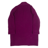 CABALE Womens Overcoat Coat Purple Flannel Striped XL