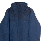 DIESEL Womens Puffer Jacket Blue Hooded M