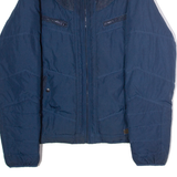 DIESEL Womens Puffer Jacket Blue Hooded M