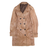 Womens Trench Coat Brown Leather UK 8