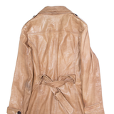 Womens Trench Coat Brown Leather UK 8