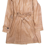 Womens Trench Coat Brown Leather UK 8