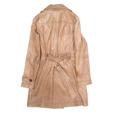 Womens Trench Coat Brown Leather UK 8