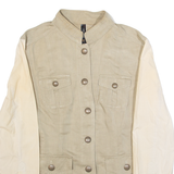 MARC CAIN Womens Coach Jacket Green Linen M