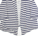 FAT FACE Womens Overcoat Jacket Blue Striped S
