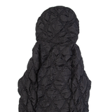 BENETTON Womens Quilted Jacket Black Hooded Diamond M