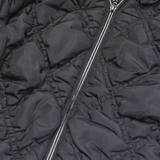 BENETTON Womens Quilted Jacket Black Hooded Diamond M