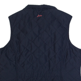 JOULES Womens Quilted Gilet Blue Diamond M