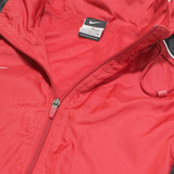 NIKE Mens Rain Jacket Red Nylon Hooded S
