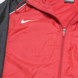 NIKE Mens Rain Jacket Red Nylon Hooded S