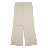 EL PASO Womens Trousers Cream Regular Wide-Leg W30 L30