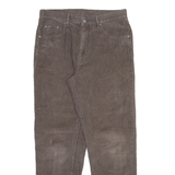TEDDY'S Mens Corduroy Trousers Grey Regular Tapered W32 L29