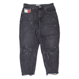 TOMMY JEANS Distressed Womens Jeans Grey Regular Mom W29 L23