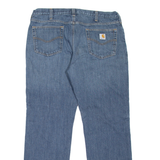 CARHARTT Fleece Lined Workwear Mens Jeans Blue Straight Stone Wash W38 L32