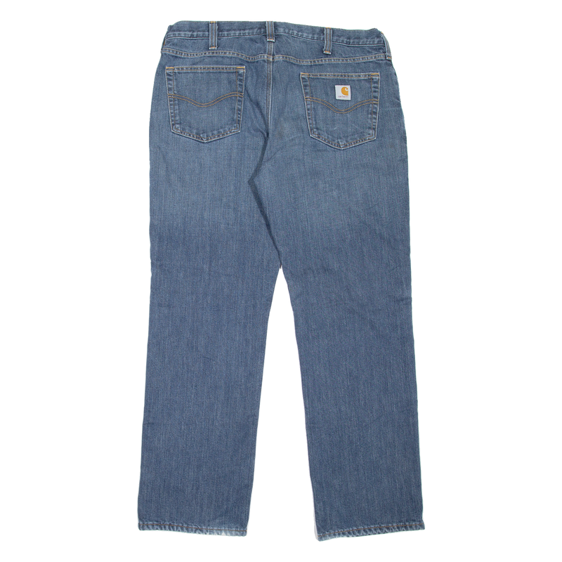 CARHARTT Fleece Lined Workwear Mens Jeans Blue Straight Stone Wash W38 L32