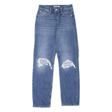 LEVI'S Low Pro Distressed Womens Jeans Blue Regular Straight Stone Wash W25 L31