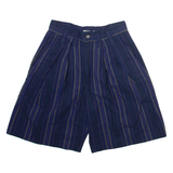 SKOOZI Womens Casual Shorts Black Striped XXS W24
