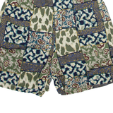 SOLUTIONS Womens Casual Shorts Green Relaxed Crazy Pattern XXS W24