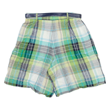 BIANCA Womens Casual Shorts Green Relaxed Check M W30