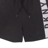 DKNY Mesh Lining Mens Swimming Shorts Black Relaxed S W26