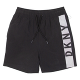 DKNY Mesh Lining Mens Swimming Shorts Black Relaxed S W26
