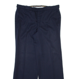 HERREN GLOBUS Mens Trousers Blue Regular Straight Wool W34 L30