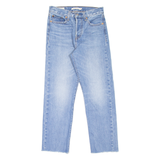 LEVI'S Wedgie BIG E Womens Jeans Blue Regular Straight Stone Wash W25 L26