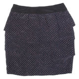 MAX&CO Womens Straight Skirt Black Short Silk Polka Dot UK 8