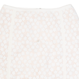 REISS Womens Straight Skirt White Short Lace UK 4