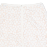REISS Womens Straight Skirt White Short Lace UK 4