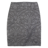 ALL SAINTS Womens Pencil Skirt Grey Knee Length Paisley UK 4