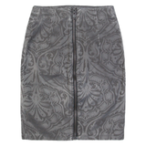 ALL SAINTS Womens Pencil Skirt Grey Knee Length Paisley UK 4