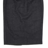 JIGSAW Womens Pencil Skirt Black Knee Length Wool Spotted UK 10