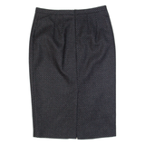 JIGSAW Womens Pencil Skirt Black Knee Length Wool Spotted UK 10