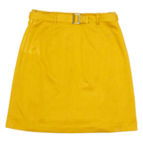 MISSONI SPORT Womens Pleated Skirt Yellow Knee Length 90s S