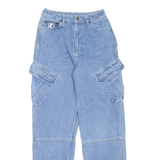 KARL KANI Cargo Womens Jeans Blue Relaxed Tapered W24 L29