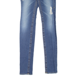 TRUE RELIGION Stella Distressed Womens Jeans Blue Slim Skinny W24 L34