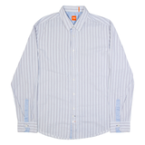 BOSS HUGO BOSS Mens Shirt Grey Striped Long Sleeve XL